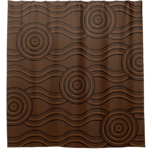 Aborigine-Kunst Erde Duschvorhang (Vorderseite)