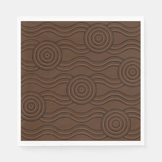 Aborigine-Kunst Erde Serviette (Vorderseite)