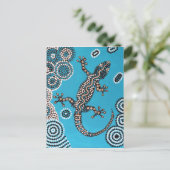 Aborigine-Kunst, Gecko, Punktmalerei, Punktmalerei Postkarte (Stehend Vorderseite)
