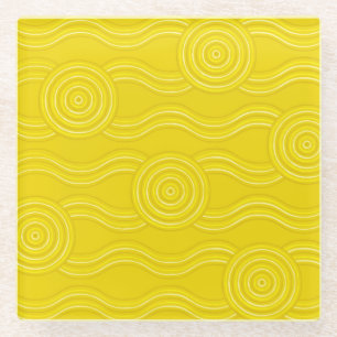 Aborigine-Kunst Glasuntersetzer