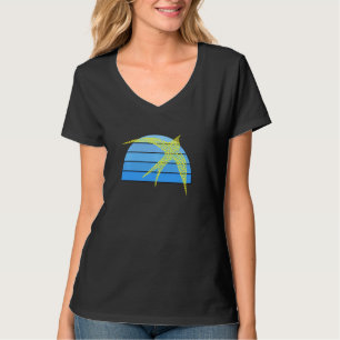 Aborigine-Kunst Inspiriert Gelbe Schwalbe Blaues H T-Shirt