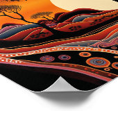 Aborigine-Kunst Inspiriert Landschaft Poster (Ecke)