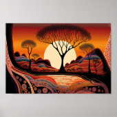 Aborigine-Kunst Inspiriert Landschaft Poster (Vorne)
