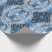Aborigine-Kunst Packing Papier blauen Punkte. Geschenkpapier (Ecke)