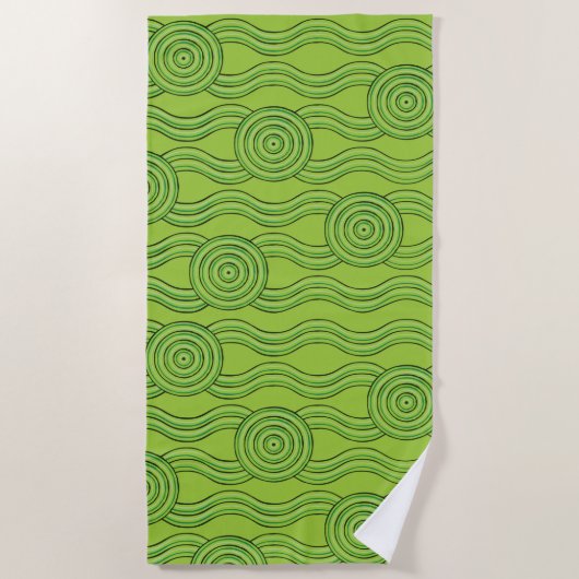 Aborigine-Kunst Rainforest Strandtuch (Vorderseite)