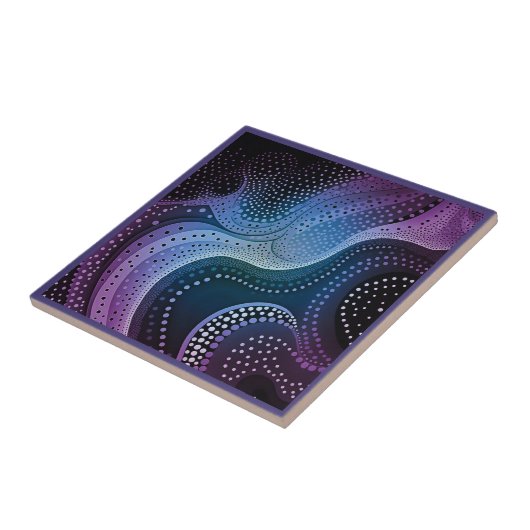 Aborigine-Kunst Stil lila 4 9 Keramik Tile Fliese (Seite)