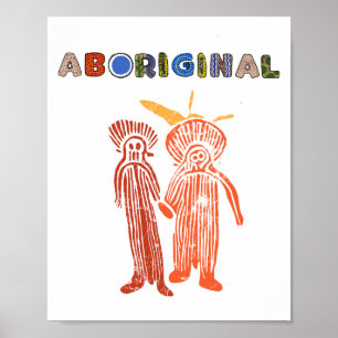 aborigine Kunst uraltes Idol Symbol Petroglyphe au Poster