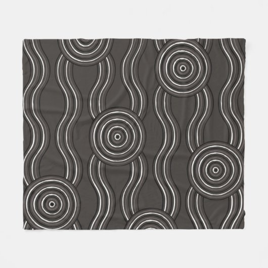 Aborigine-Kunststurm Fleecedecke (Vorderseite (Horizontal))