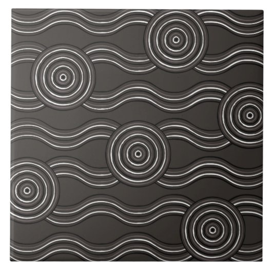 Aborigine-Kunststurm Fliese (Vorderseite)