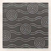 Aborigine-Kunststurm Glasuntersetzer (Vorderseite)