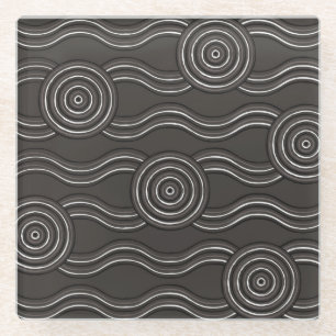 Aborigine-Kunststurm Glasuntersetzer