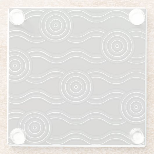 Aborigine-Kunststurm Glasuntersetzer (Rückseite)