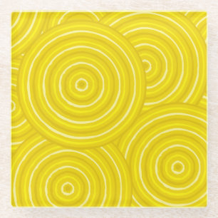 Aborigine-Leinenmalerei Glasuntersetzer