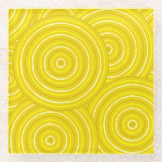 Aborigine-Leinenmalerei Glasuntersetzer (Vorderseite)