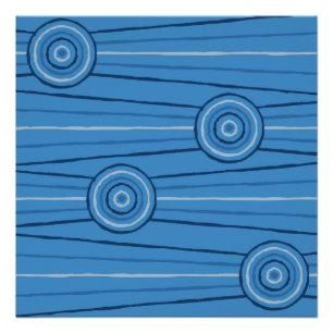 Aborigine-Linien- und Kreismalerei Poster