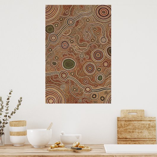 Aborigine-Map Dot Poster (Küche)