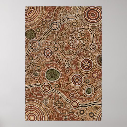 Aborigine-Map Dot Poster (Vorne)