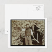 Aborigine mit Boomerang, c.1860s (sepia-Foto) Postkarte (Vorne/Hinten)