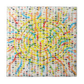 Aborigine-Moderne Vier Keramiken Tile Fliese (Vorderseite)