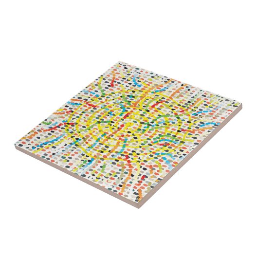 Aborigine-Moderne Vier Keramiken Tile Fliese (Seite)