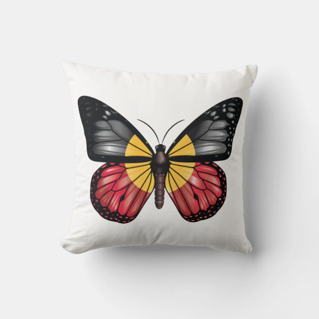 Aborigine Monarque Butterfly Flag Kissen (Vorderseite)