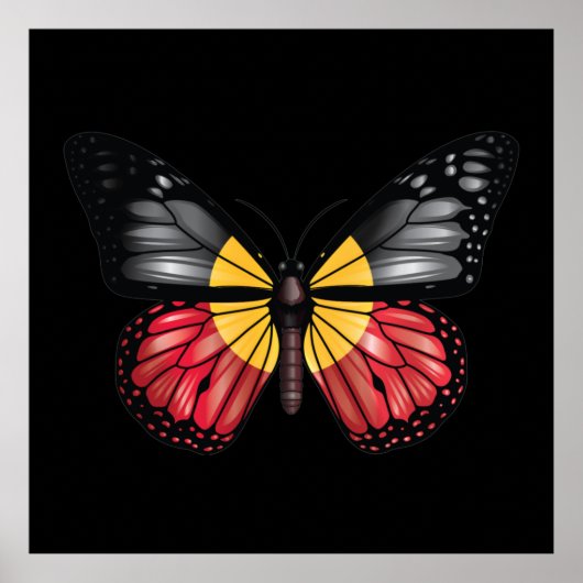 Aborigine Monarque Butterfly Flag Poster (Vorne)
