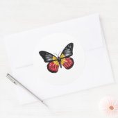 Aborigine Monarque Butterfly Flag Runder Aufkleber (Umschlag)