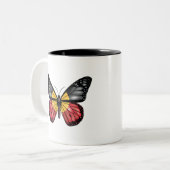 Aborigine Monarque Butterfly Flag Zweifarbige Tasse (Vorderseite Links)
