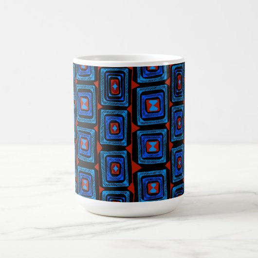 Aborigine-Quadrate - Red Turquoise Blue Kaffeetasse (Mittel)