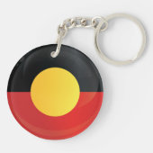 Aborigine-Round-Icon-Markierung Schlüsselanhänger (Rückseite)