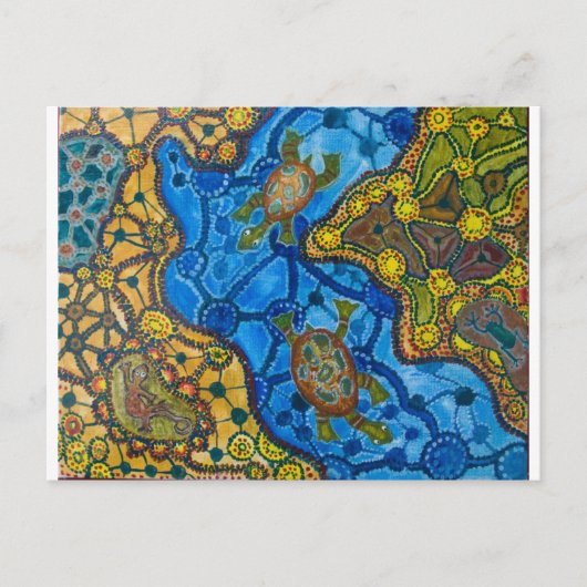 Aborigine-Schildkröten Malerei Postkarte (Vorderseite)