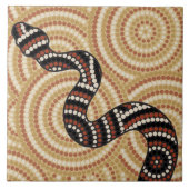 Aborigine-Schlangenpunktmalerei Fliese (Vorderseite)