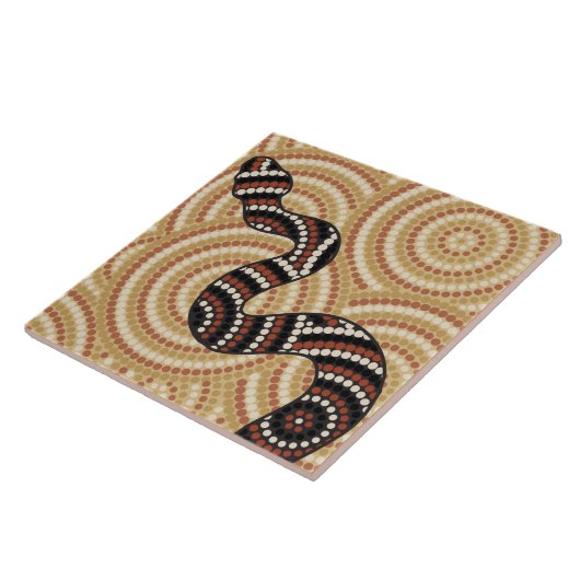 Aborigine-Schlangenpunktmalerei Fliese (Seite)