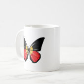 Aborigine-Schmetterlingsflagge Kaffeetasse (Vorderseite Links)