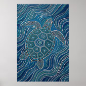 Aborigine-Sea Turtle Dot Art Poster (Vorne)