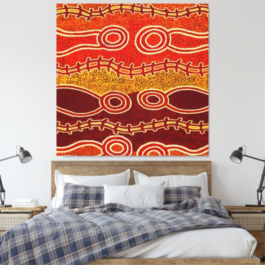 Aborigine-Serpents. Leinwanddruck (Insitu (Schlafzimmer))