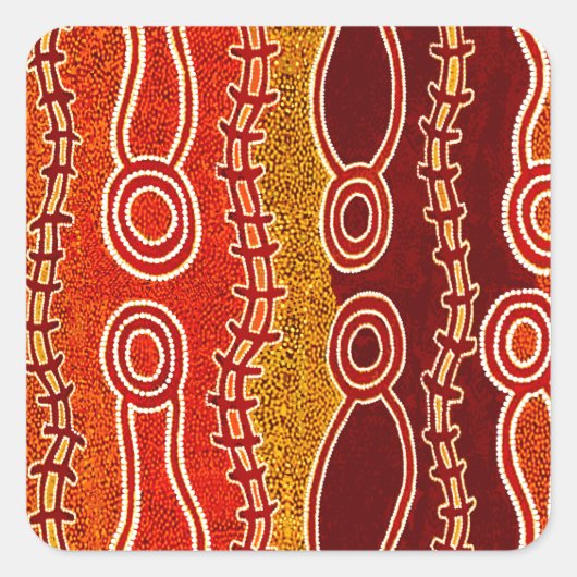 Aborigine-Serpents. Quadratischer Aufkleber (Vorderseite)