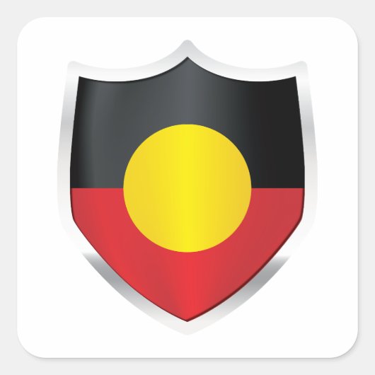Aborigine-Silver Shield Flag perfekt für Sie oder Quadratischer Aufkleber (Vorderseite)