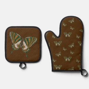 Aboriginer Schwalbenschwanz Ofenhandschuh & Topflappen-Set