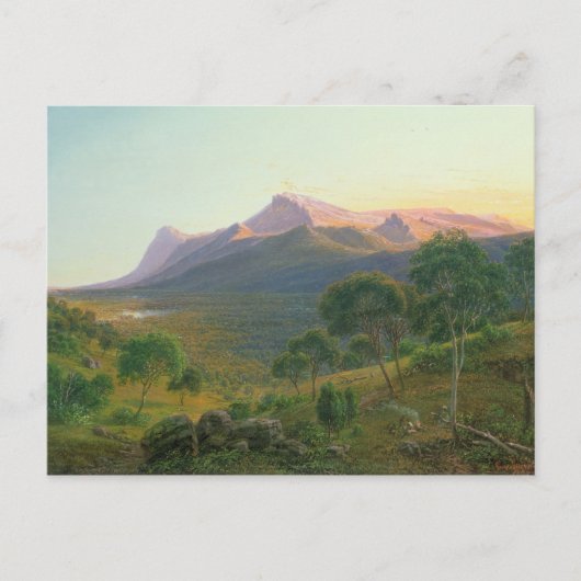 Aborigines by a Fire before Mount William Postkarte (Vorderseite)