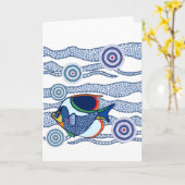 Aborigines Fish Greetings Karte (Gelbe Blume)
