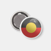 Aborigy Glossy Circle Flag Magnet (Vorderseite/Rückseite)