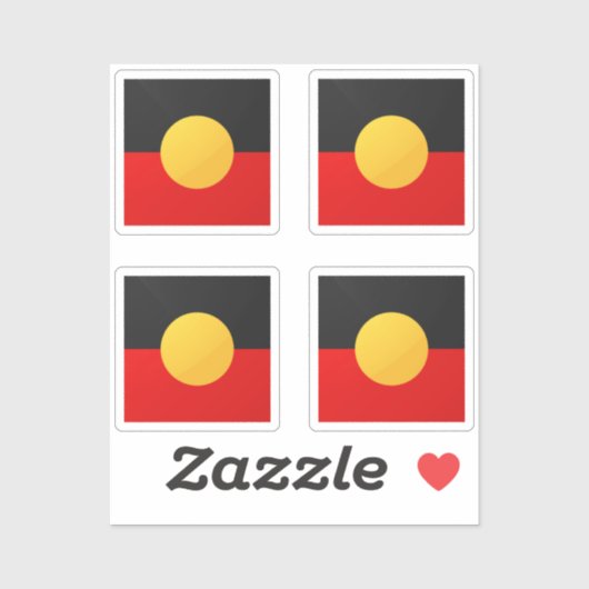 Aborigy Glossy Square Flag Aufkleber (Blatt)