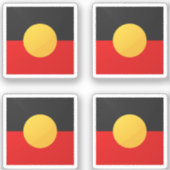Aborigy Glossy Square Flag Aufkleber (Vorderseite)