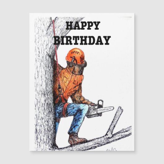Aborist Tree Chirurg Geburtstag Geschenk. Postca Magnetkarte (Vorderseite)