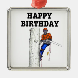 Aborist Tree Chirurg Geburtstag Geschenk. Silbernes Ornament
