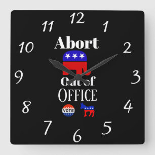 Abort GOP aus dem Büro Quadratische Wanduhr