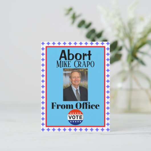 Abort Mike Crapo Postkarte (Stehend Vorderseite)