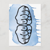 Abortion Knuckle Tattoos Postkarte (Vorderseite)