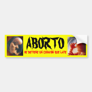 ABORTO se detiene un corazón que late Autoaufkleber